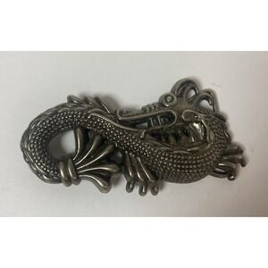 Chinese Dragon Asian Serpent Metal Belt Buckle Vintage